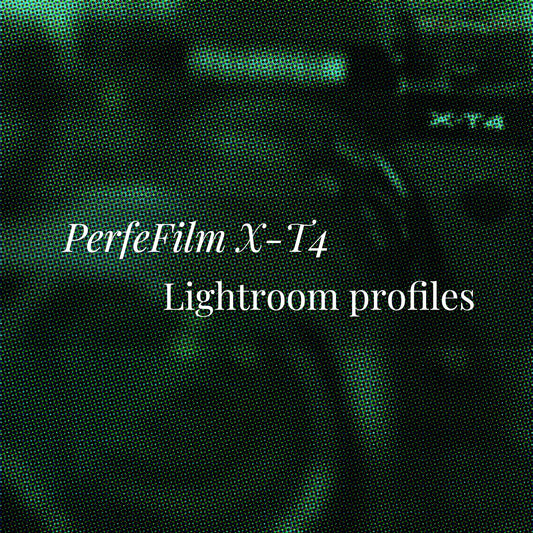 PerfeFilm X-T4 Lightroom camera raw color profiles, licensed for one camera. Simulate Fujifilm X-T4 color.