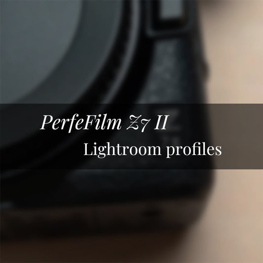 PerfeFilm Z7 II Lightroom camera raw color profiles, licensed for one camera. Simulate Nikon Z7 II color.