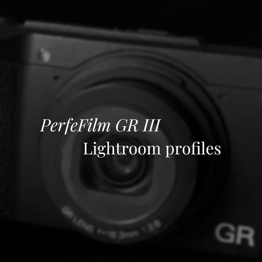 PerfeFilm GRIII Lightroom camera raw color profiles, licensed for one camera. Simulate Ricoh GRIII color.